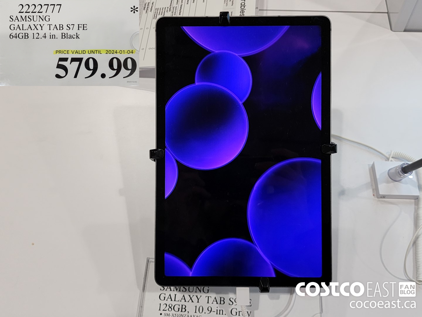 2222777 SAMSUNG GALAXY TAB S7 FE 64GB 12.4 IN. BLACK $579.99