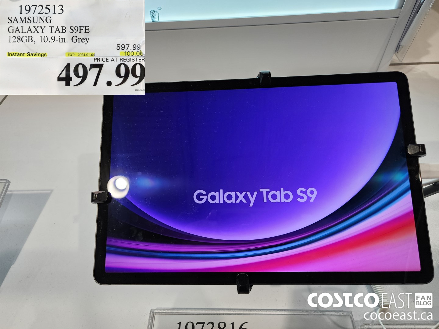 1972513 SAMSUNG GALAXY TAB S9FE 128GB, 10.9-in. Grey ($100.00 INSTANT SAVINGS EXPIRES ON 2024-01-04) $497.99