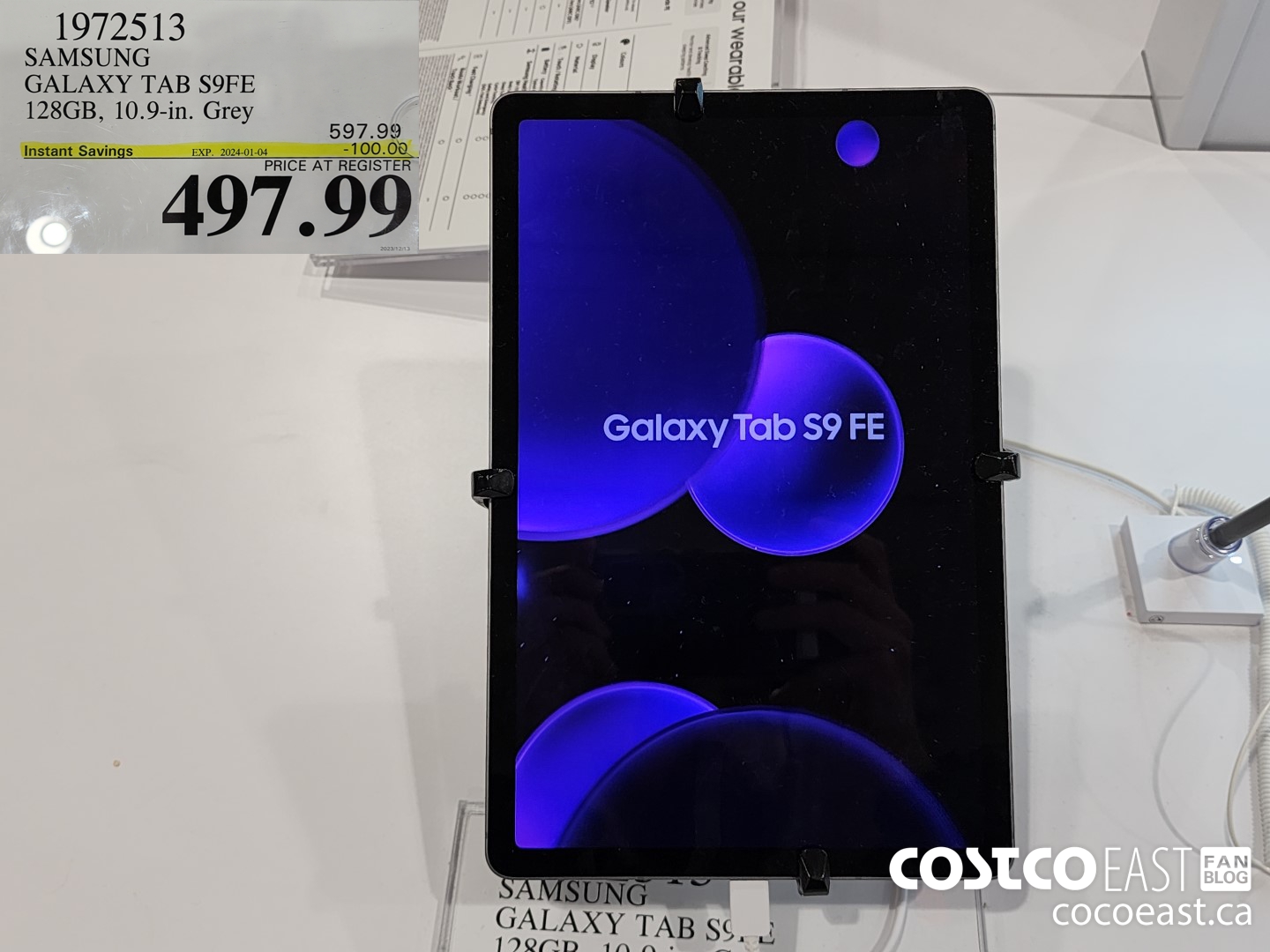 1972513 SAMSUNG GALAXY TAB S9FE 128GB, 10.9-in. Grey ($100.00 INSTANT SAVINGS EXPIRES ON 2024-01-04) $497.99