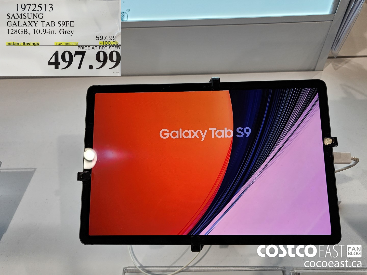 1972513 SAMSUNG GALAXY TAB S9FE 128GB, 10.9-in. Grey ($100.00 INSTANT SAVINGS EXPIRES ON 2024-01-04) $497.99