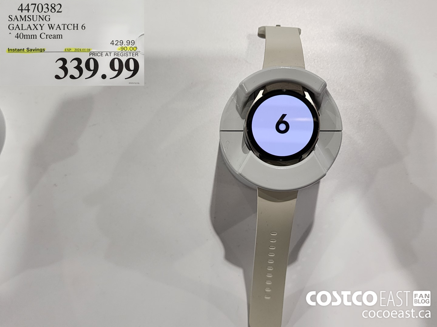 4470382 SAMSUNG GALAXY WATCH 6 40mm Cream ($90.00 INSTANT SAVINGS EXPIRES ON 2024-01-04) $339.99