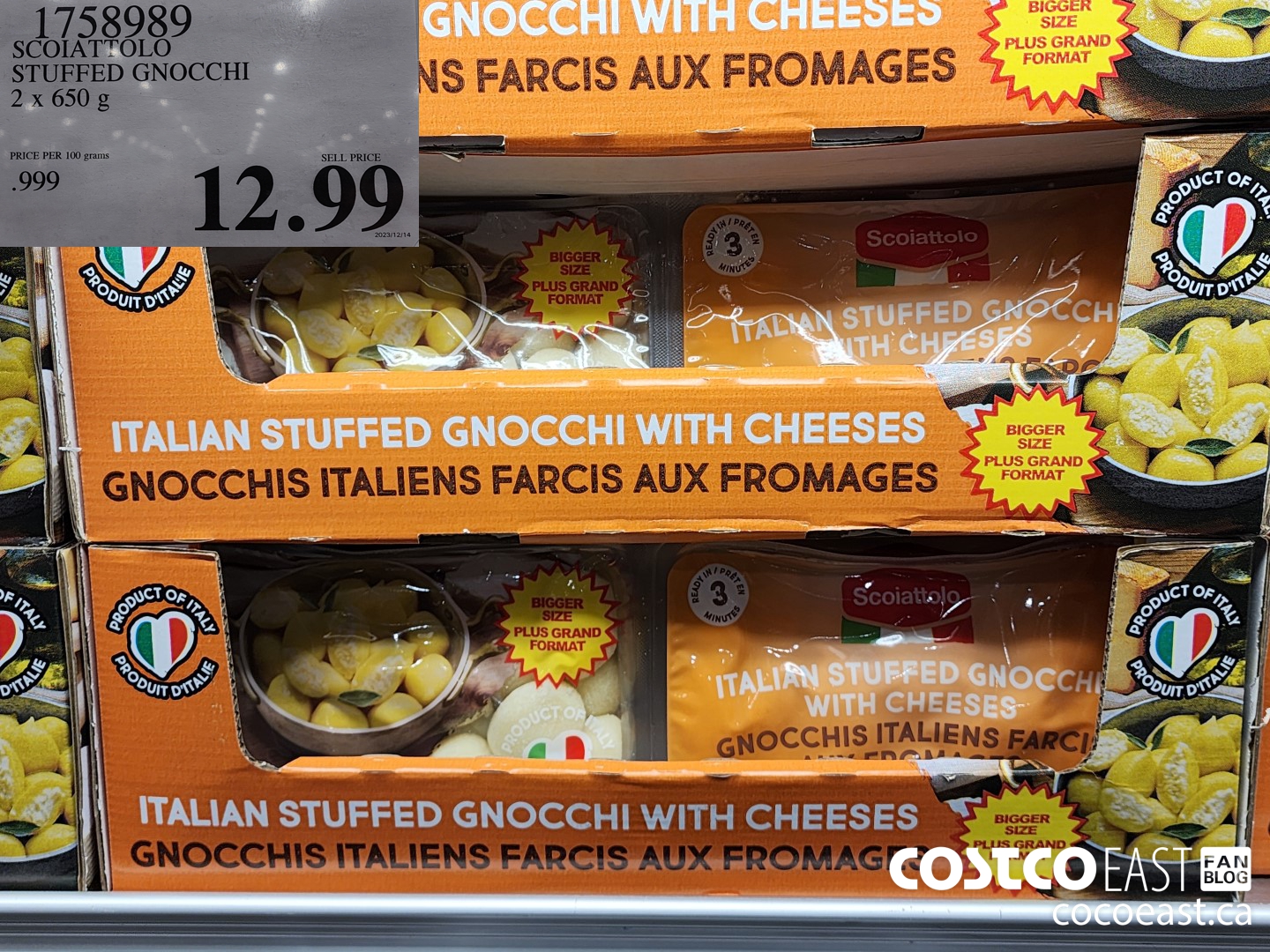1758989 SCOIATTOLO STUFFED GNOCCHI 2 x 650 g $12.99