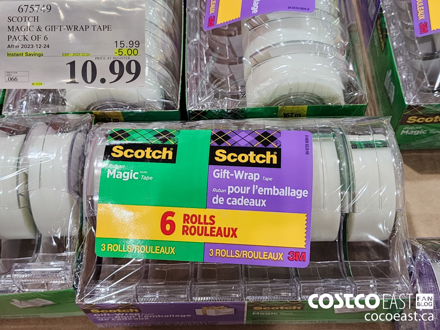 675749 SCOTCH MAGIC & GIFT-WRAP TAPE PACK OF 6 ($5.00 INSTANT SAVINGS EXPIRES ON 2023-12-24) $10.99