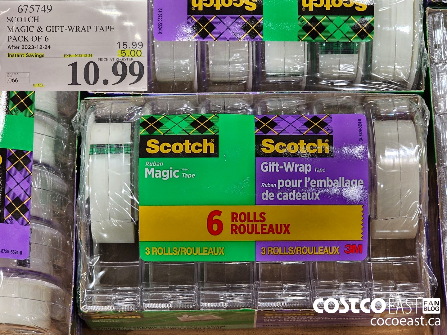 675749 SCOTCH MAGIC & GIFT-WRAP TAPE PACK OF 6 ($5.00 INSTANT SAVINGS EXPIRES ON 2023-12-24) $10.99