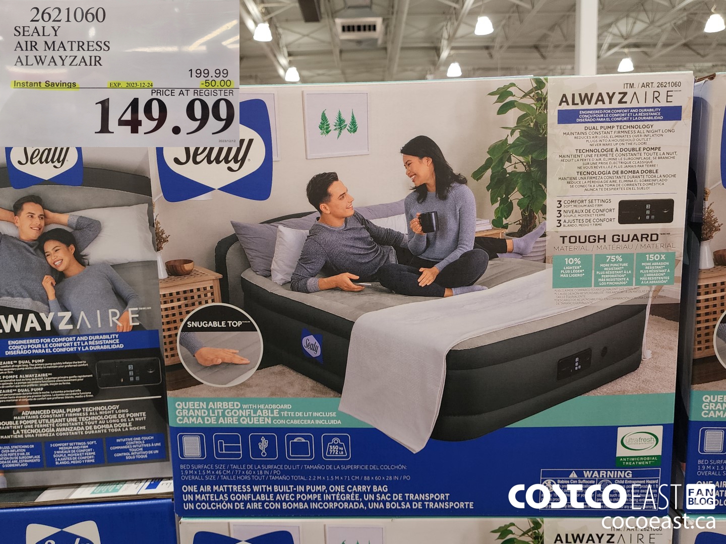 2621060 SEALY AIR MATRESS ALWAYZAIR ($50.00 INSTANT SAVINGS EXPIRES ON 2023-12-24) $149.99