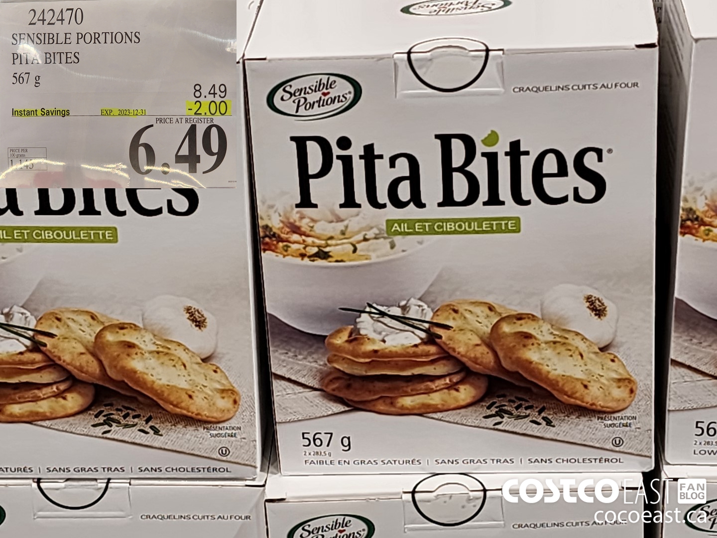 242470 SENSIBLE PORTIONS PITA BITES 567 g ($2.00 INSTANT SAVINGS EXPIRES ON 2023-12-31) $6.49