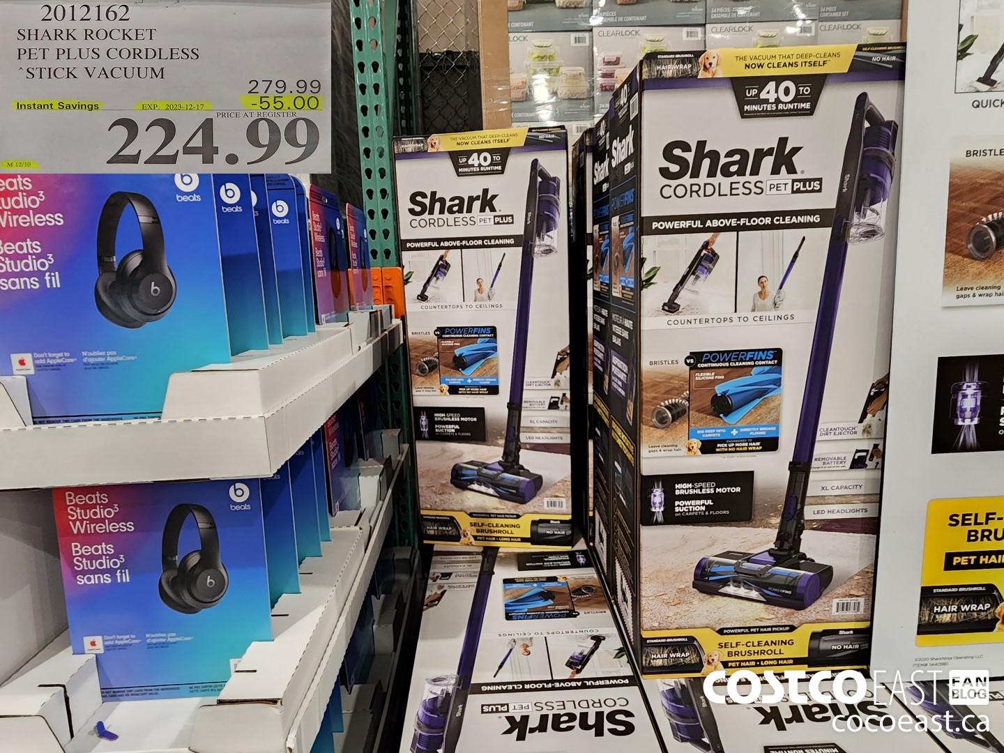 2012162 SHARK ROCKET PET PRO CORDLESS STICK VACUUM ($55.00 INSTANT SAVINGS EXPIRES ON 2023-12-17) $224.99