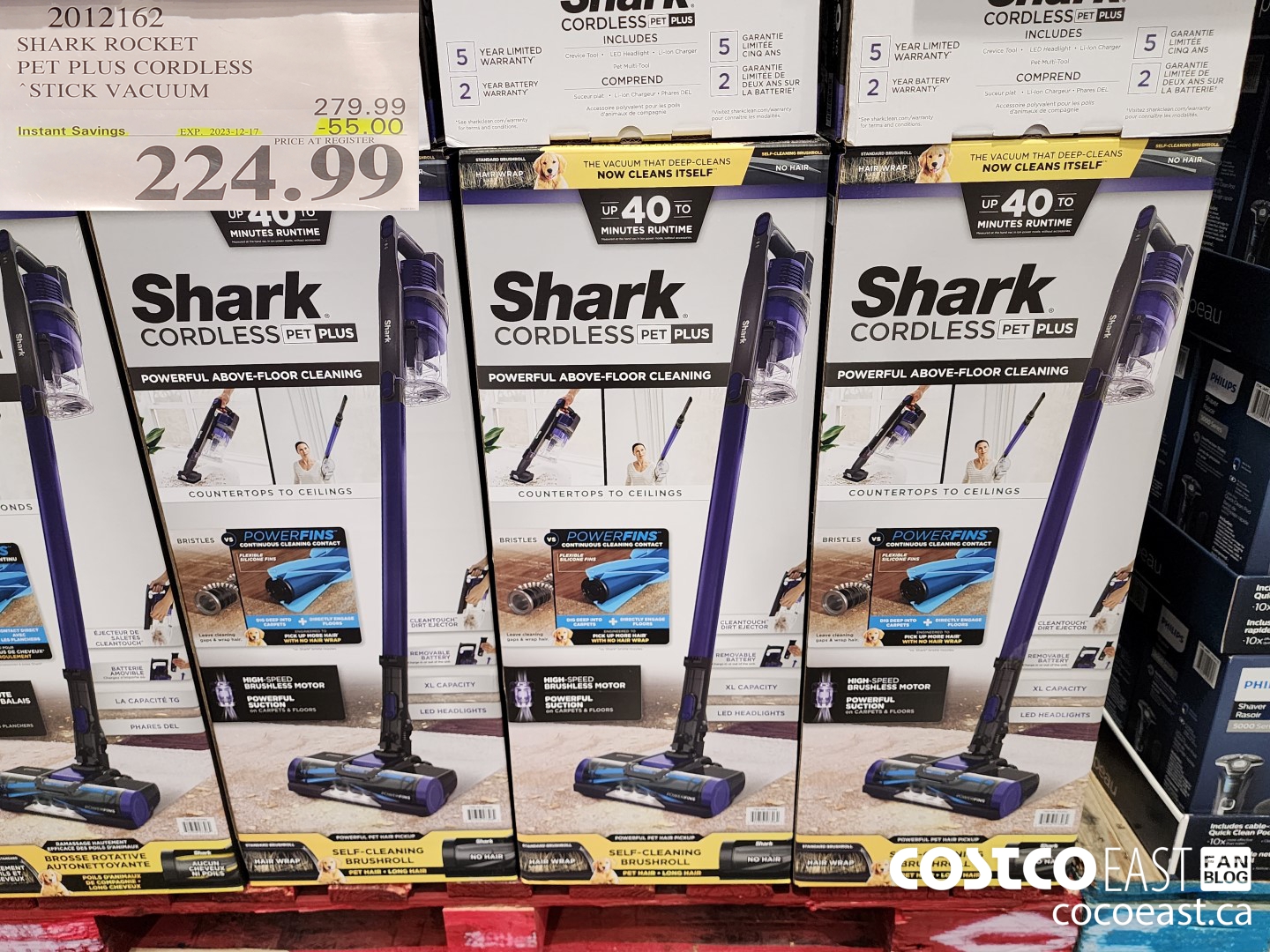 2012162 SHARK ROCKET PET PRO CORDLESS STICK VACUUM ($55.00 INSTANT SAVINGS EXPIRES ON 2023-12-17) $224.99