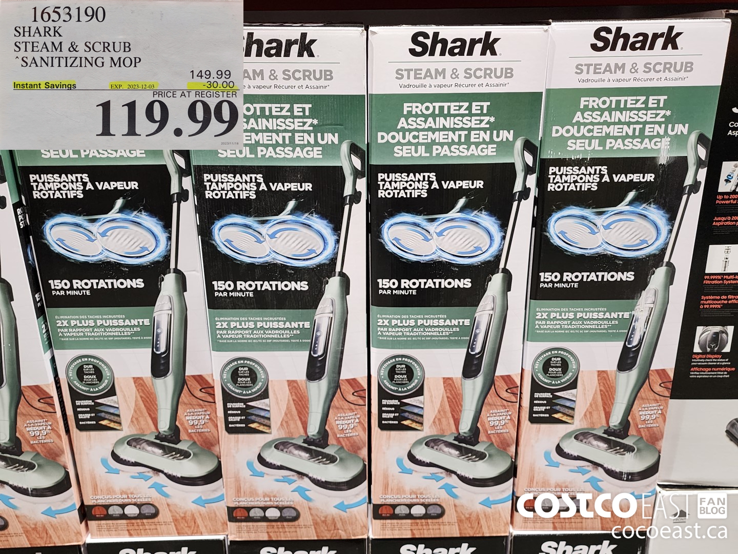 1653190 SHARK STEAM & SCRUB SANITIZING MOP ($30.00 INSTANT SAVINGS EXPIRES ON 2023-12-03) $119.99
