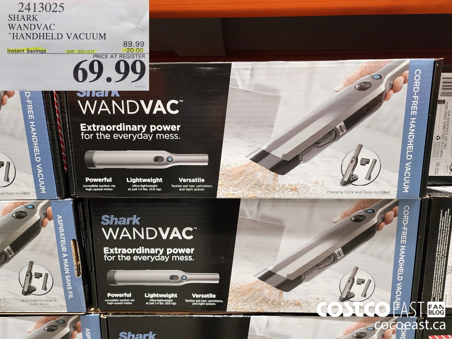 2413025 SHARK WANDVAC HANDHELD VACUUM ($20.00 INSTANT SAVINGS EXPIRES ON 2023-12-17) $69.99