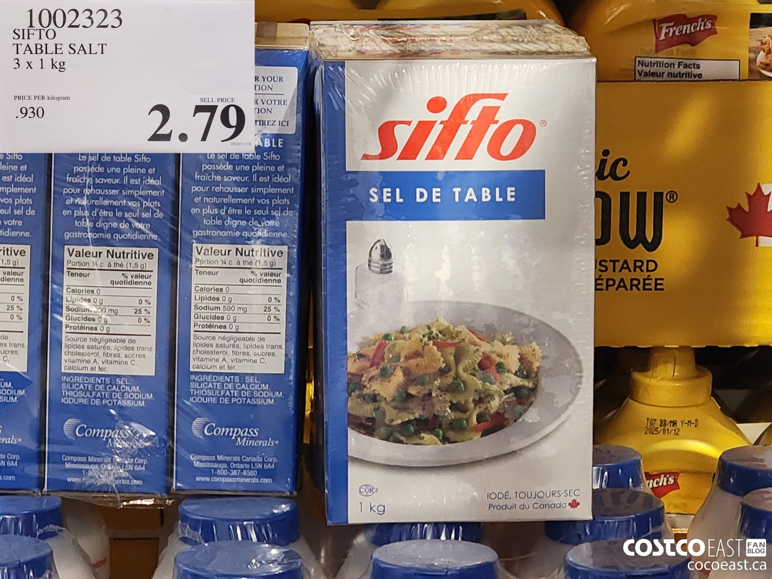 1002323 SIFTO TABLE SALT 3 x 1kg $2.79