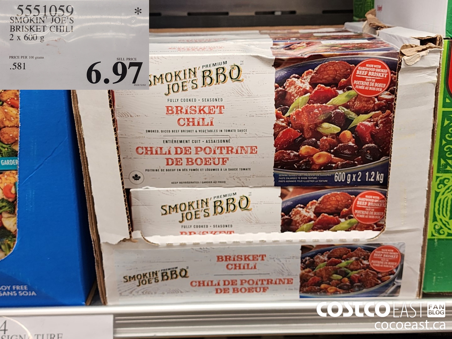 5551059 SMOKIN’ JOE'S BRISKET CHILI 2 x 600 g $6.97