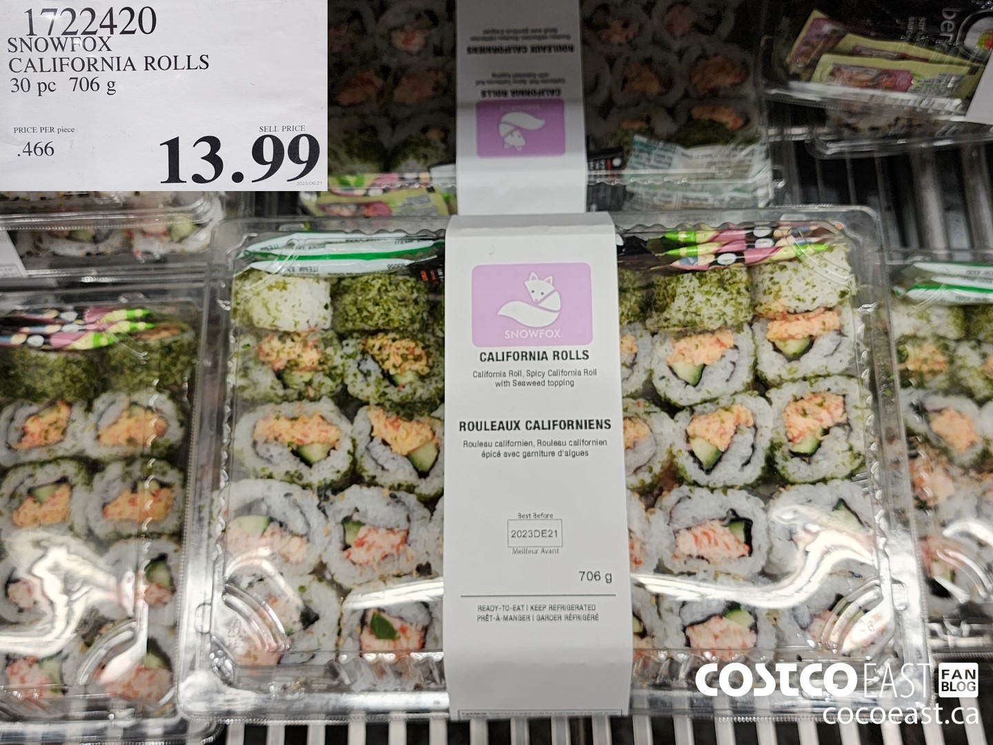 1722420 SNOWFOX CALIFORNIA ROLLS 30 PC 706 G $13.99