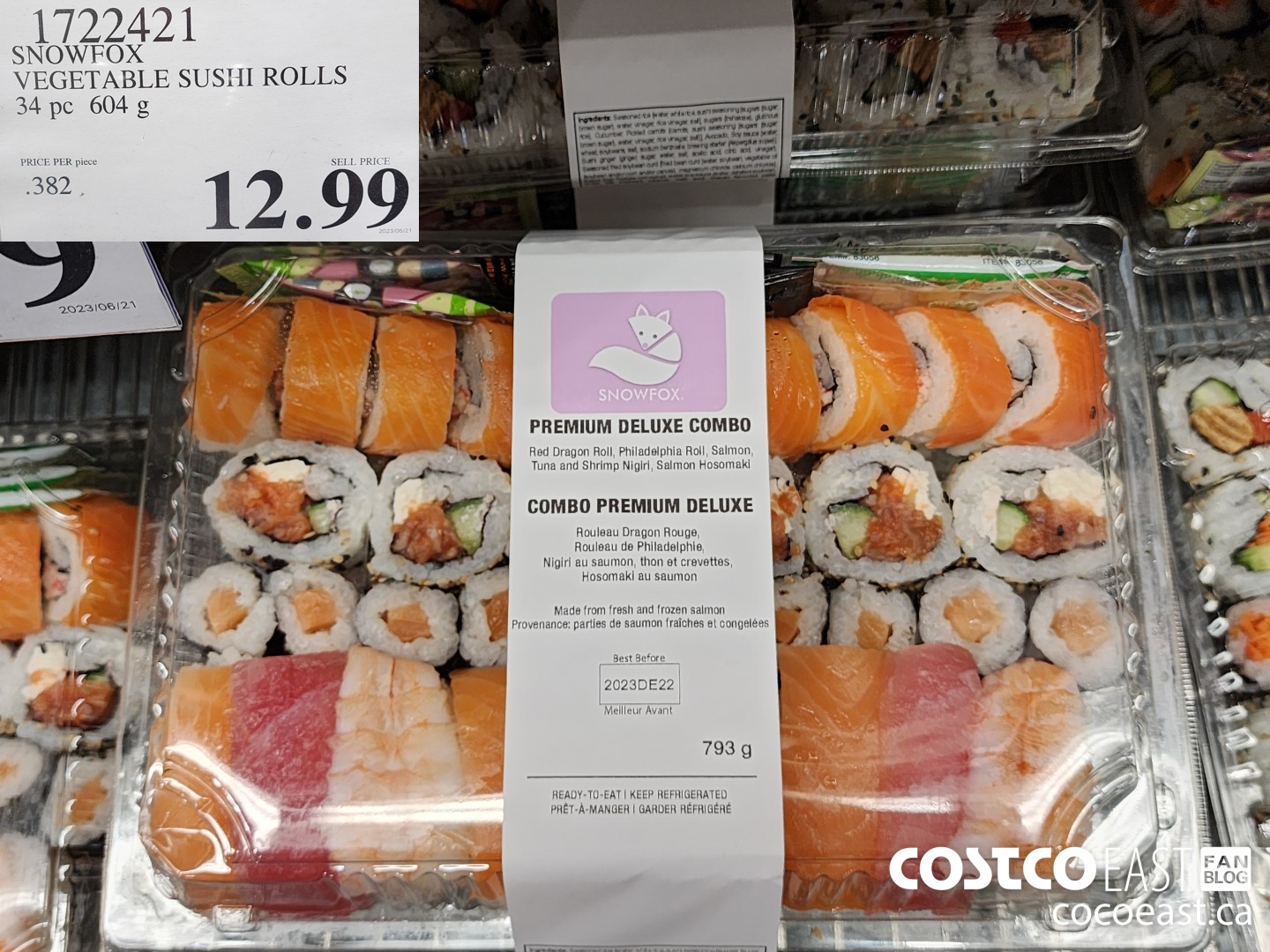 1722421 SNOWFOX VEGETABLE SUSHI ROLLS 34 PC 604 g $12.99