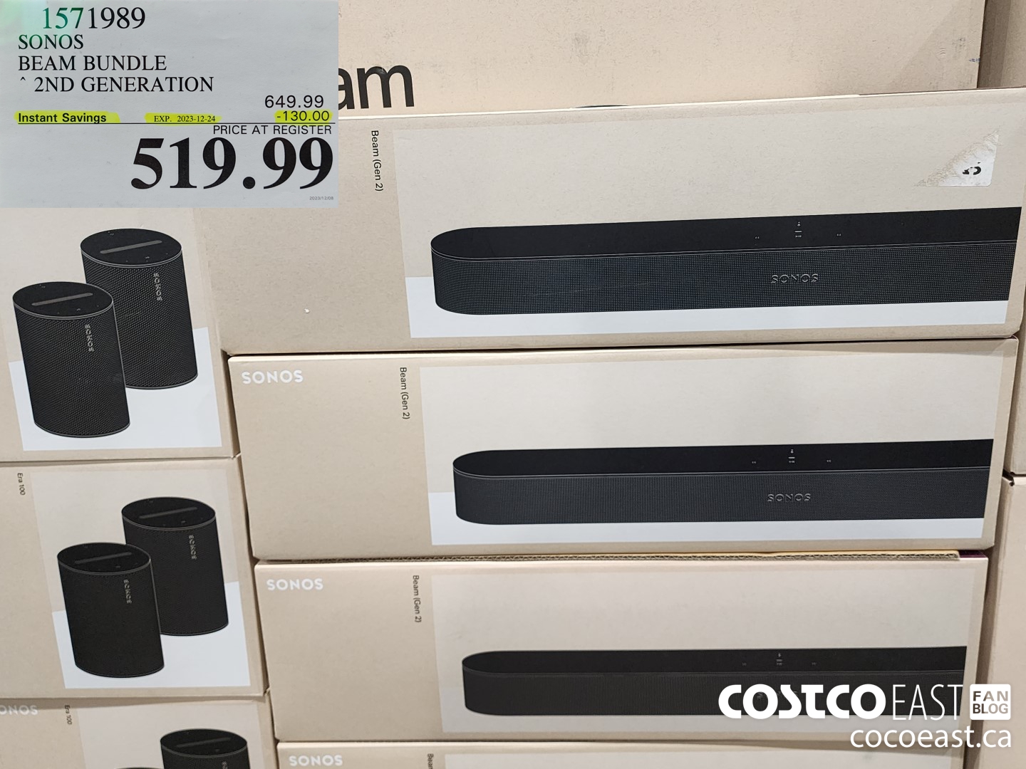 1571989 SONOS BEAM BUNDLE 2ND GENERATION ($130.00 INSTANT SAVINGS EXPIRES ON 2023-12-24) $519.99