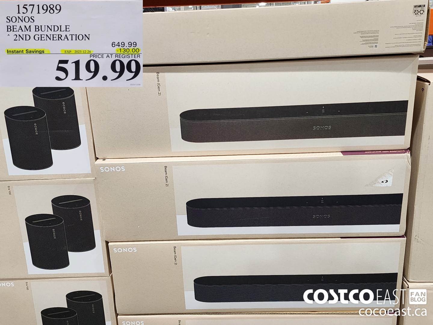 1571989 SONOS BEAM BUNDLE 2ND GENERATION ($130.00 INSTANT SAVINGS EXPIRES ON 2023-12-24) $519.99