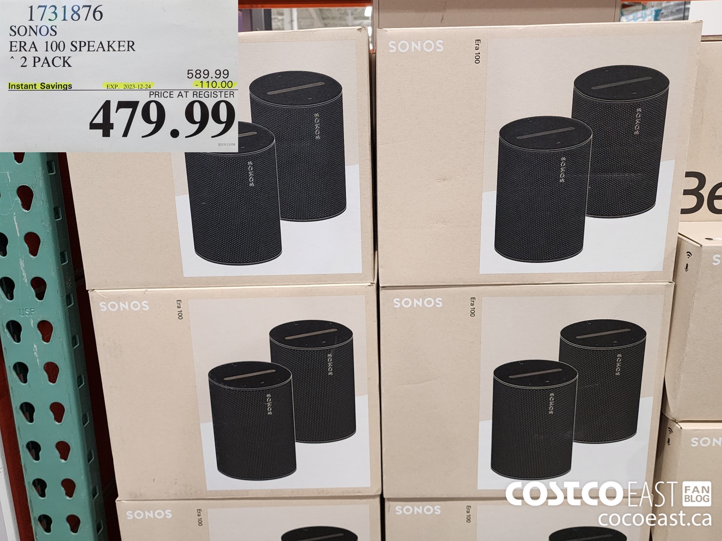 1731876 SONOS ERA 100 SPEAKER 2 PACK ($110.00 INSTANT SAVINGS EXPIRES ON 2023-12-24) $479.99