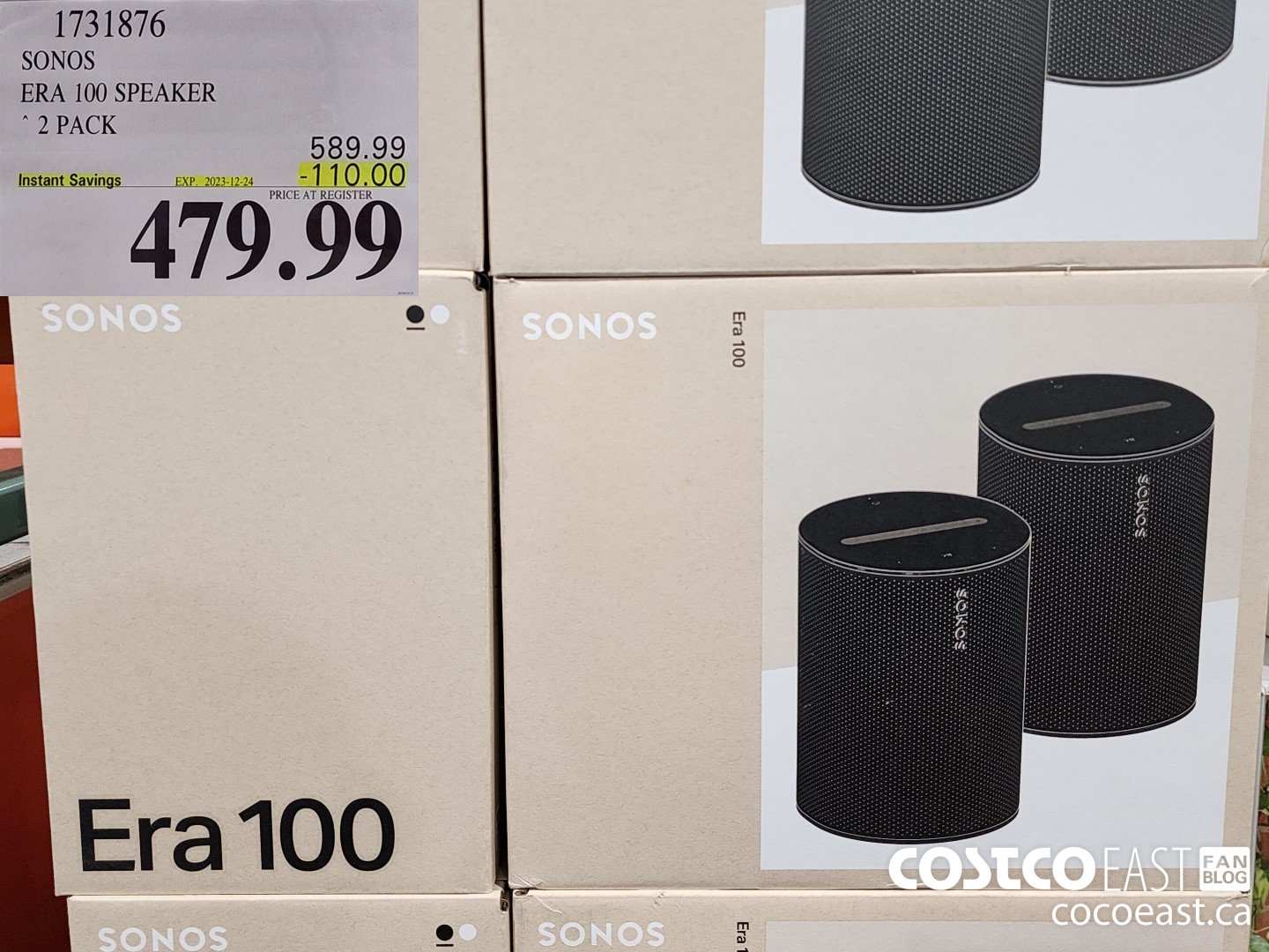 1731876 SONOS ERA 100 SPEAKER 2 PACK ($110.00 INSTANT SAVINGS EXPIRES ON 2023-12-24) $479.99