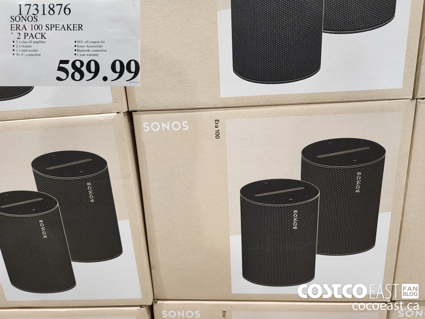 1731876 SONOS ERA 100 SPEAKER 2 PACK $589.99