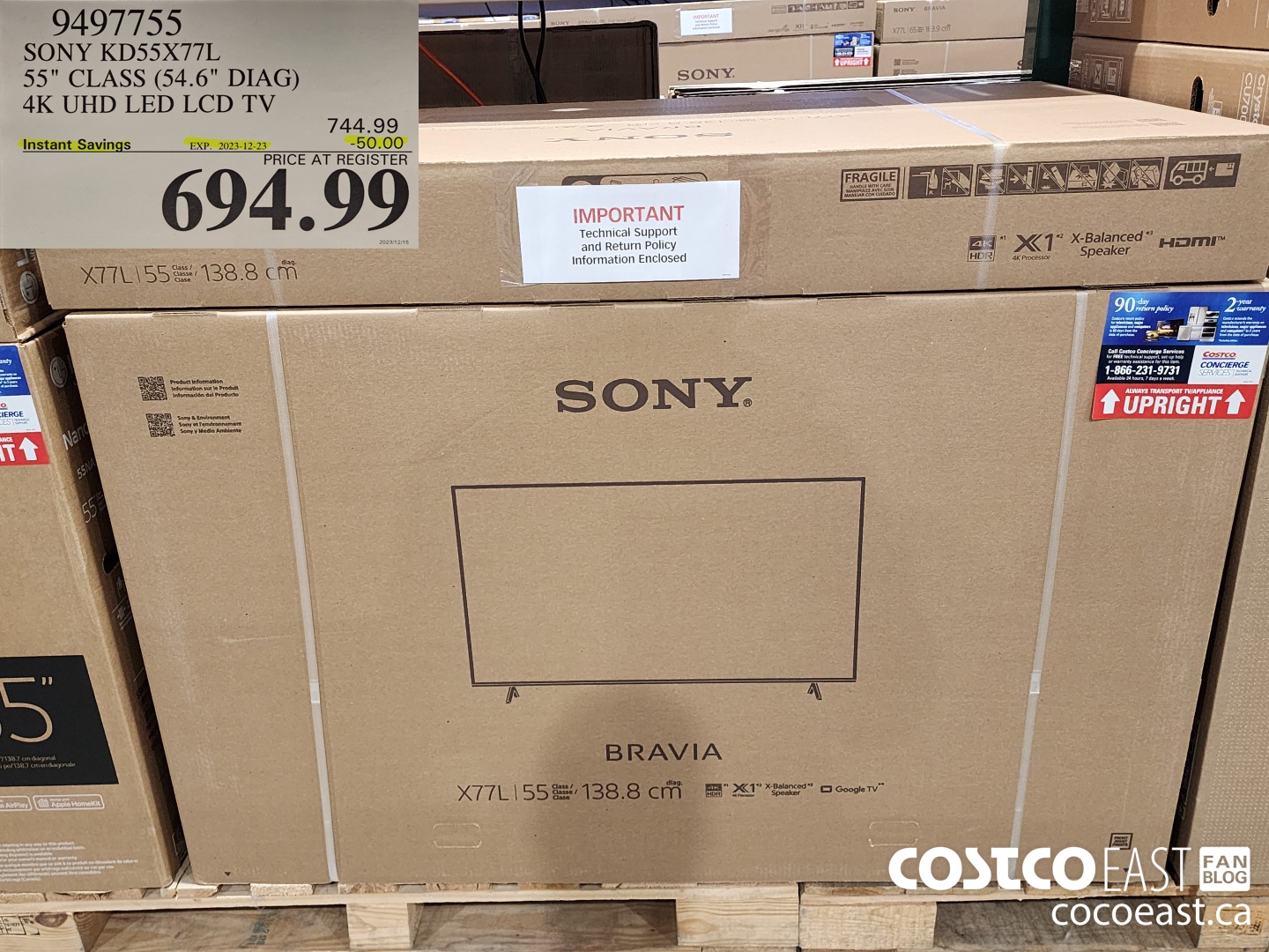 9497755 SONY KD55X77L 55