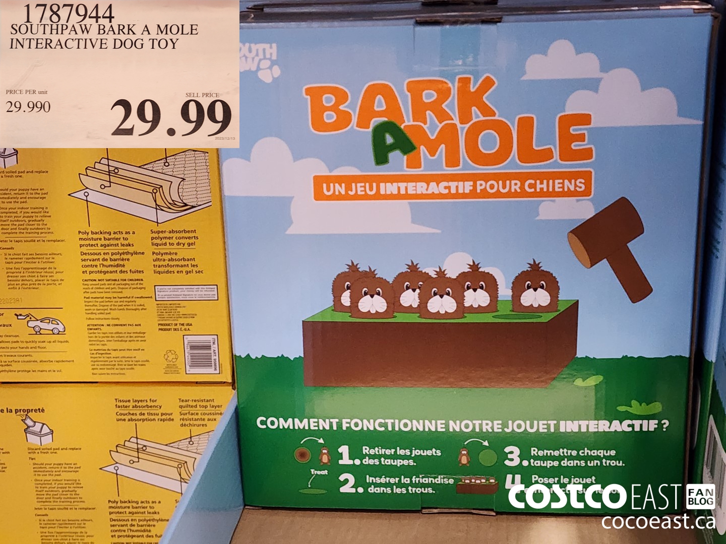 1787944 SOUTHPAW BARK A MOLE INTERACTIVE DOG TOY $29.99