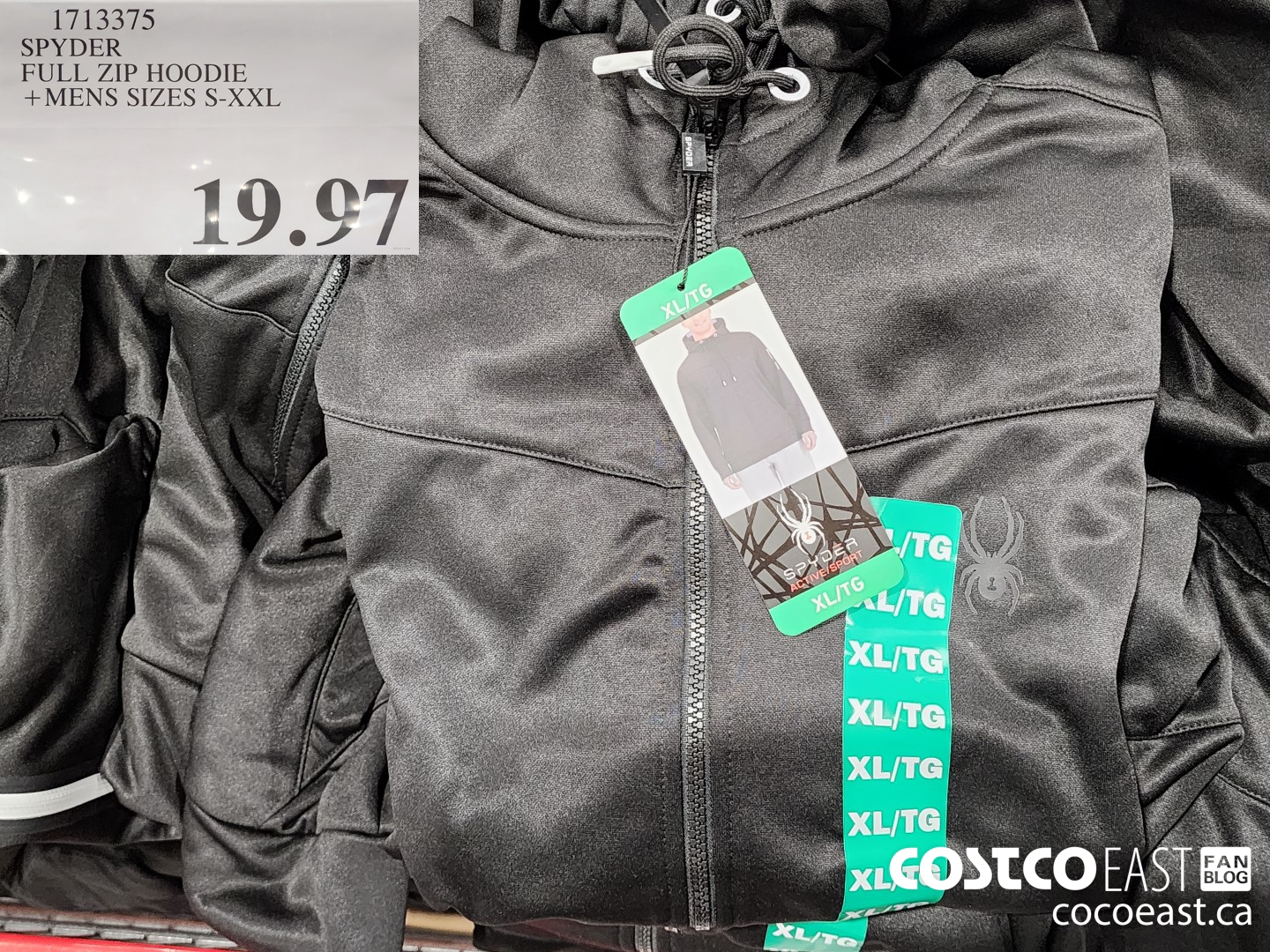 1713375 SPYDER FULL ZIP HOODIE + MENS SIZES S-XXL $19.97