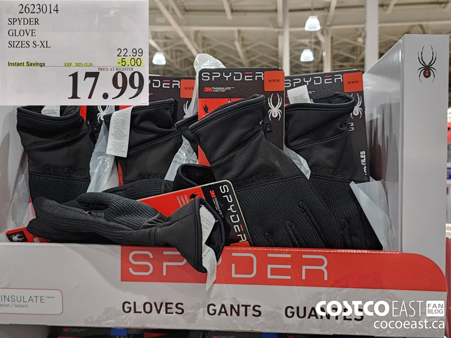 2623014 SPYDER GLOVE SIZE S-XL ($5.00 INSTANT SAVINGS EXPIRES ON 2023-12-24) $17.99