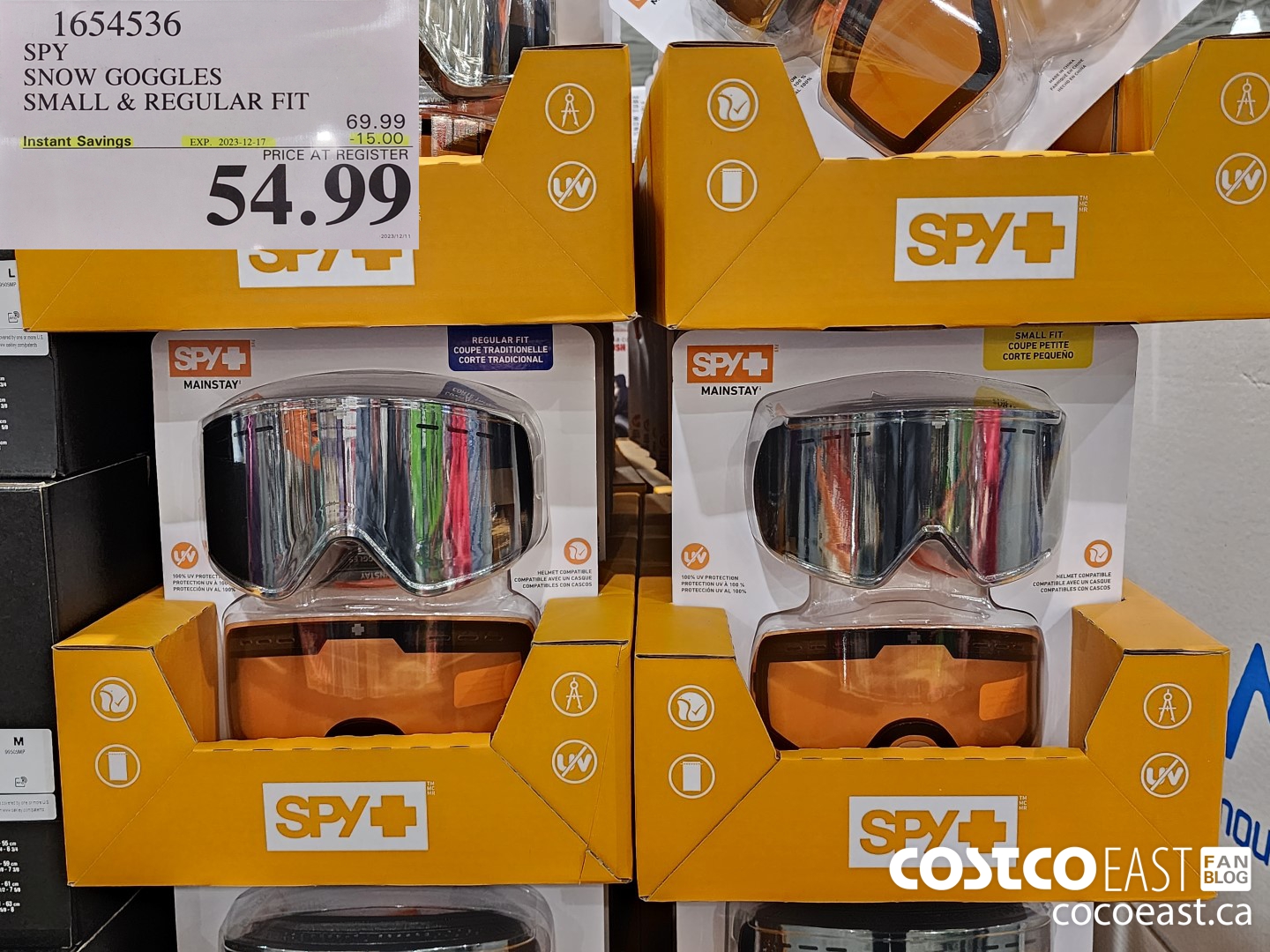 1654536 SPY SNOW GOGGLES SMALL & REGULAR FIT ($15.00 INSTANT SAVINGS EXPIRES ON 2023-12-17) $54.99