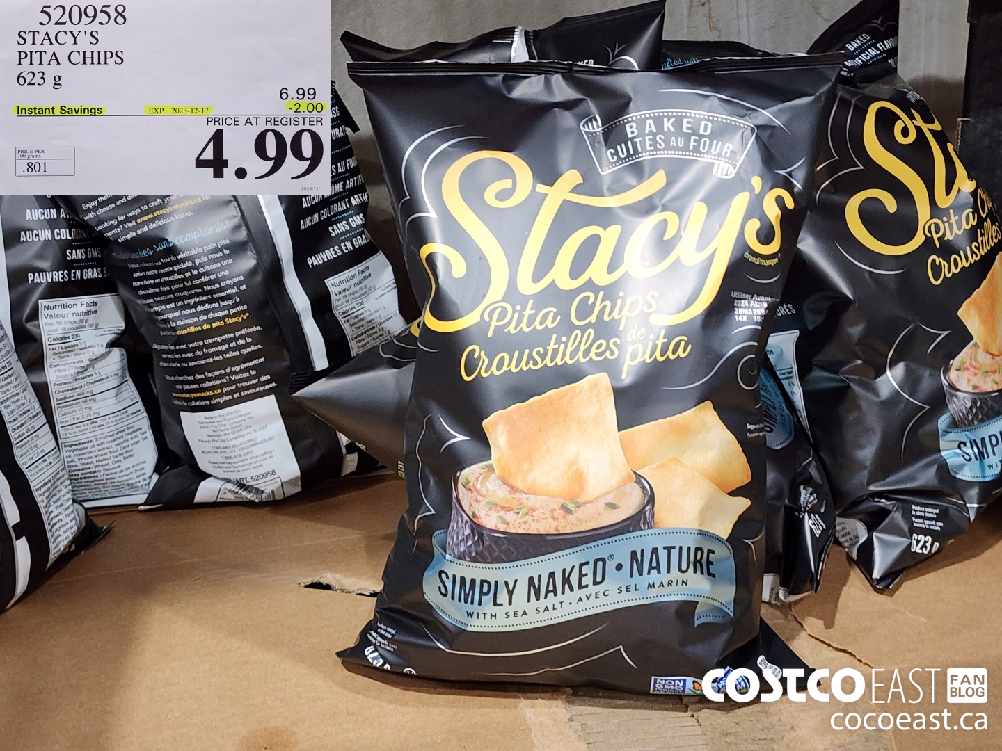 520958 STACY'S PITA CHIPS 623 G ($2.00 INSTANT SAVINGS EXPIRES ON 2023-12-17) $4.99