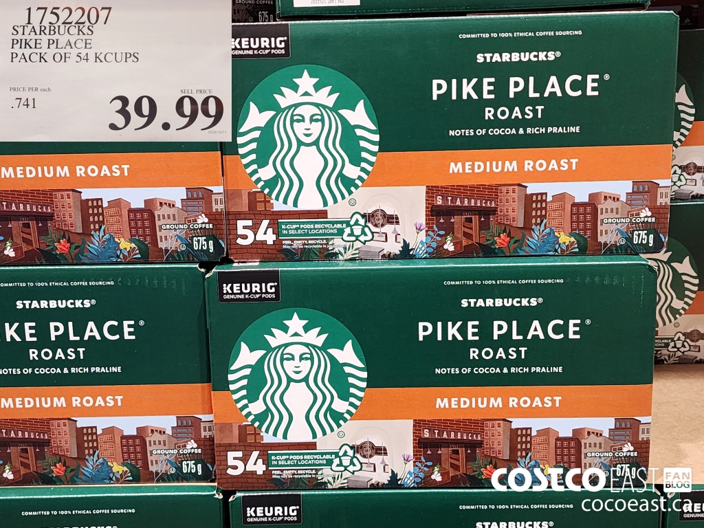 1752207 STARBUCKS PIKE PLACE PACK OF 54 KCUPS $39.99