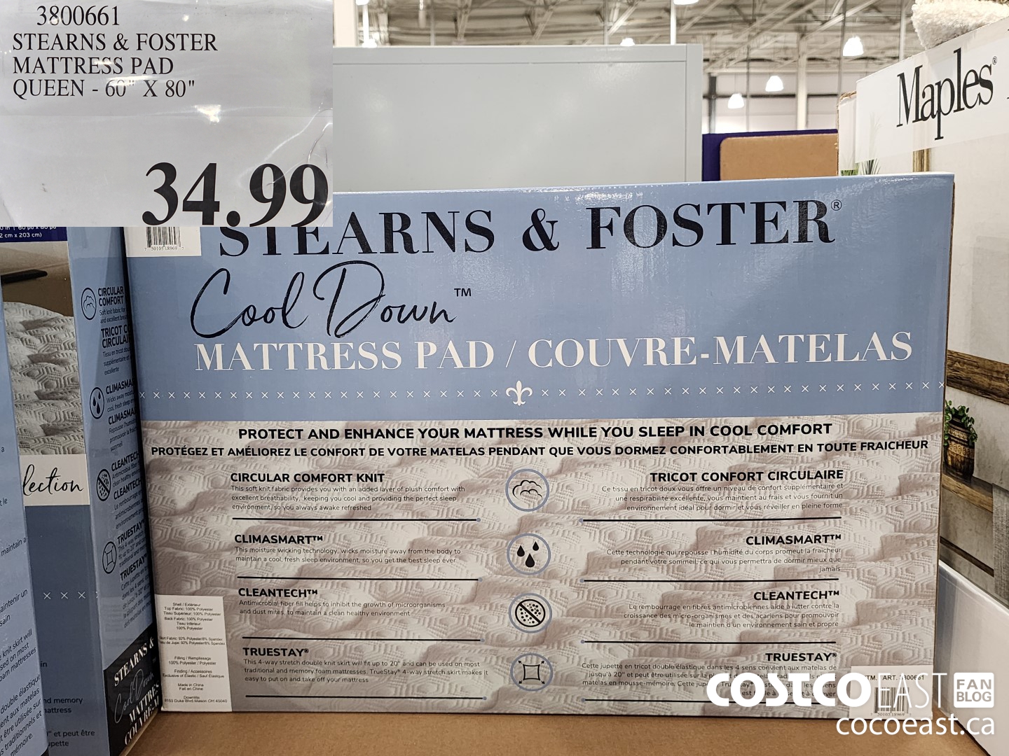 3800661 STEARNS & FOSTER MATTRESS PAD QUEEN - 60