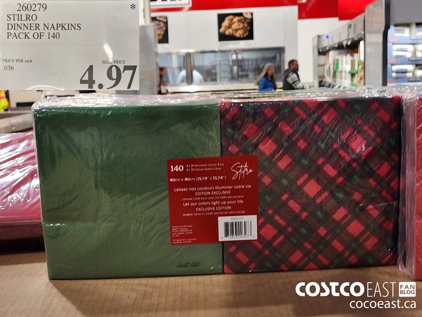 260279 STILRO DINNER NAPKINS PACK OF 140 $4.97