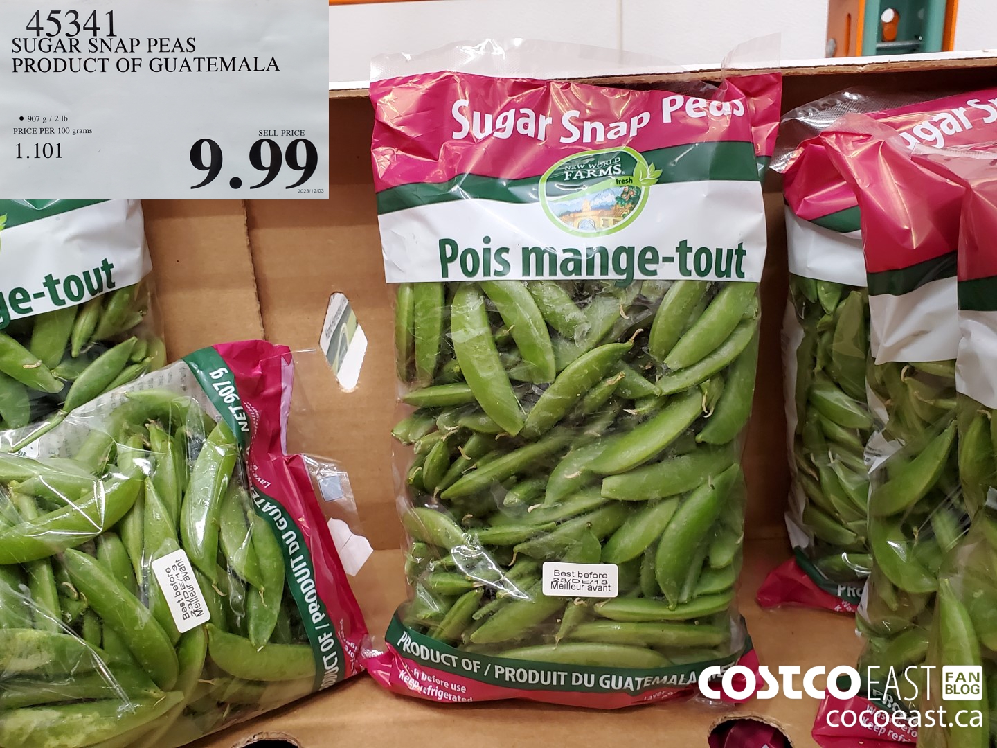 45341 SUGAR SNAP PEAS PRODUCT OF GUATEMALA $9.99