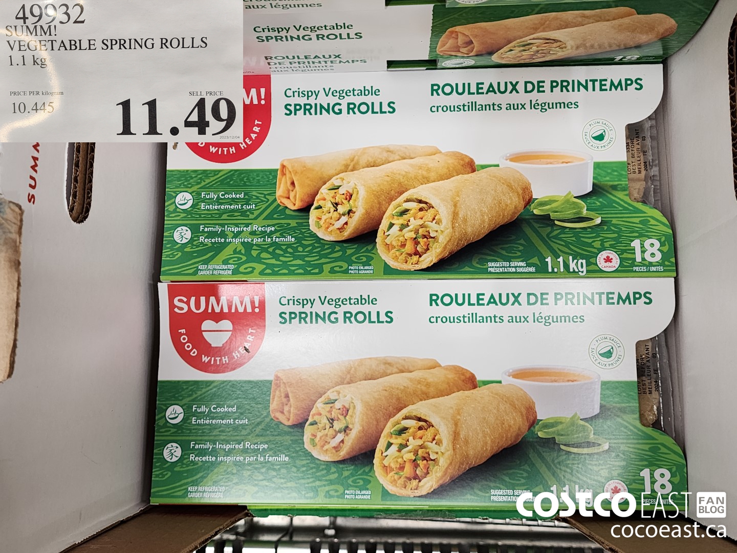 49932 SUMM! VEGETABLE SPRING ROLLS 1.1KG $11.49