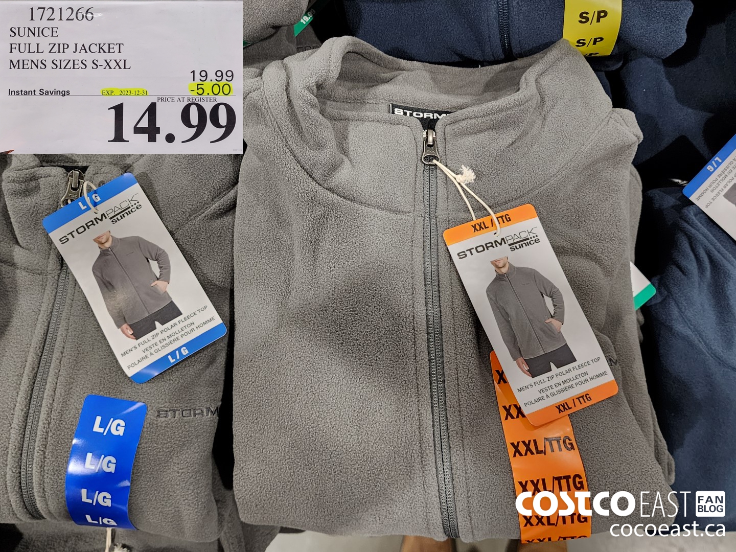 1721266 SUNICE FULL ZIP JACKET MENS SIZES S-XXL ($5.00 INSTANT SAVINGS EXPIRES ON 2023-12-31) $14.99