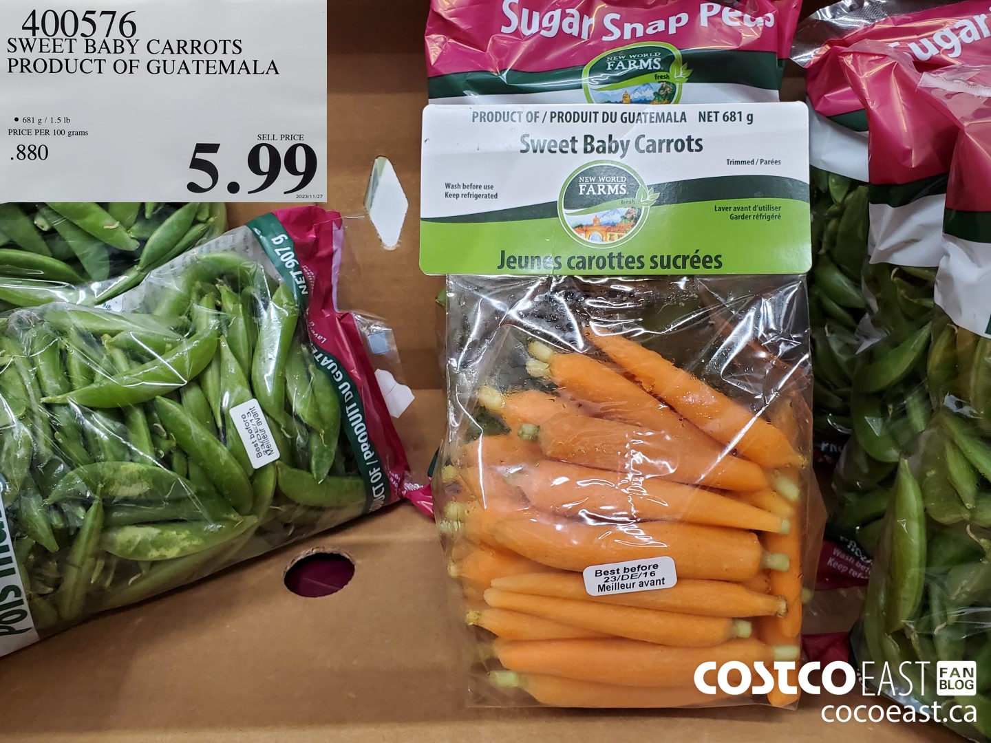 400576 SWEET BABY CARROTS PRODUCT OF GUATEMALA $5.99