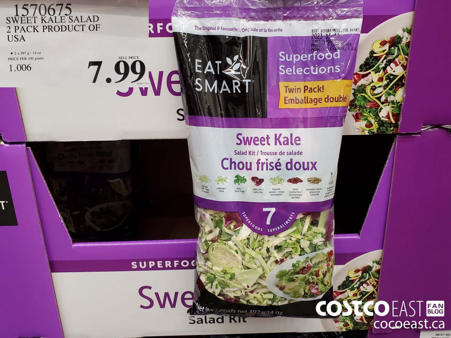 1570675 SWEET KALE SALAD 2 PACK PRODUCT OF USA $7.99