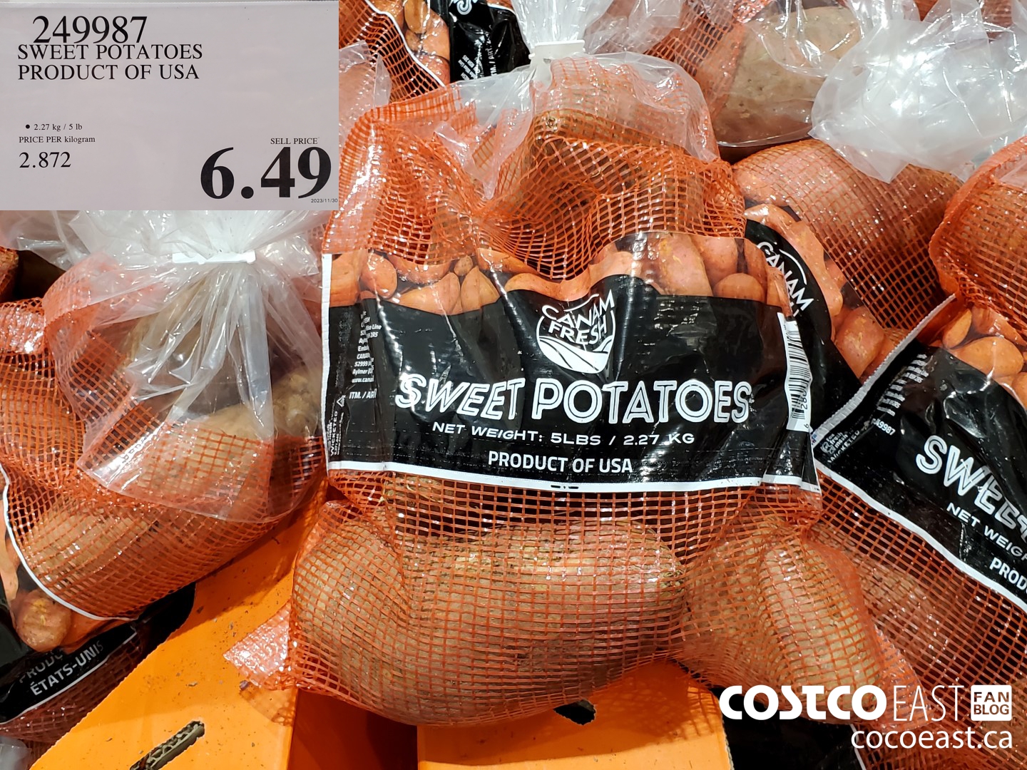 249987 SWEET POTATOES PRODUCT OF USA $6.49