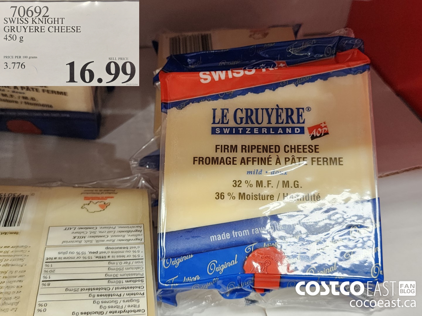 70692 SWISS KNIGHT GRUYERE CHEESE 450 g $16.99