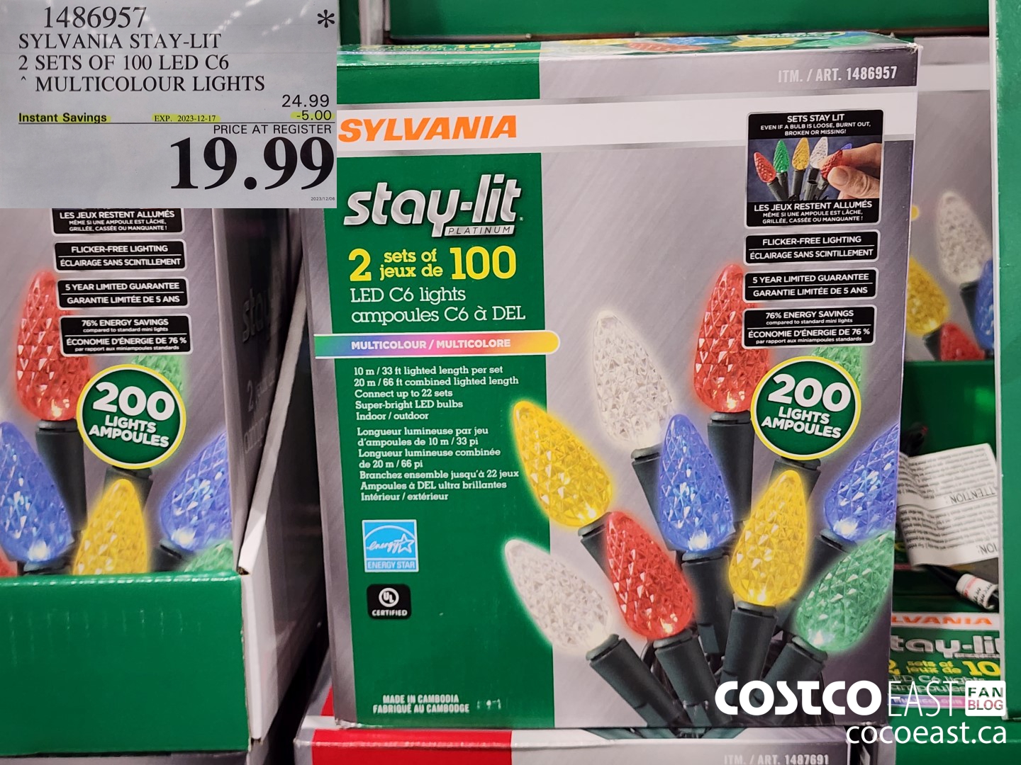 1486957 SYLVANIA STAY-LIT 2 SETS OF 100 C6 LED LIGHTS MULTICOLOUR LIGHTS ($5.00 INSTANT SAVINGS EXPIRES ON 2023-12-17) $19.99