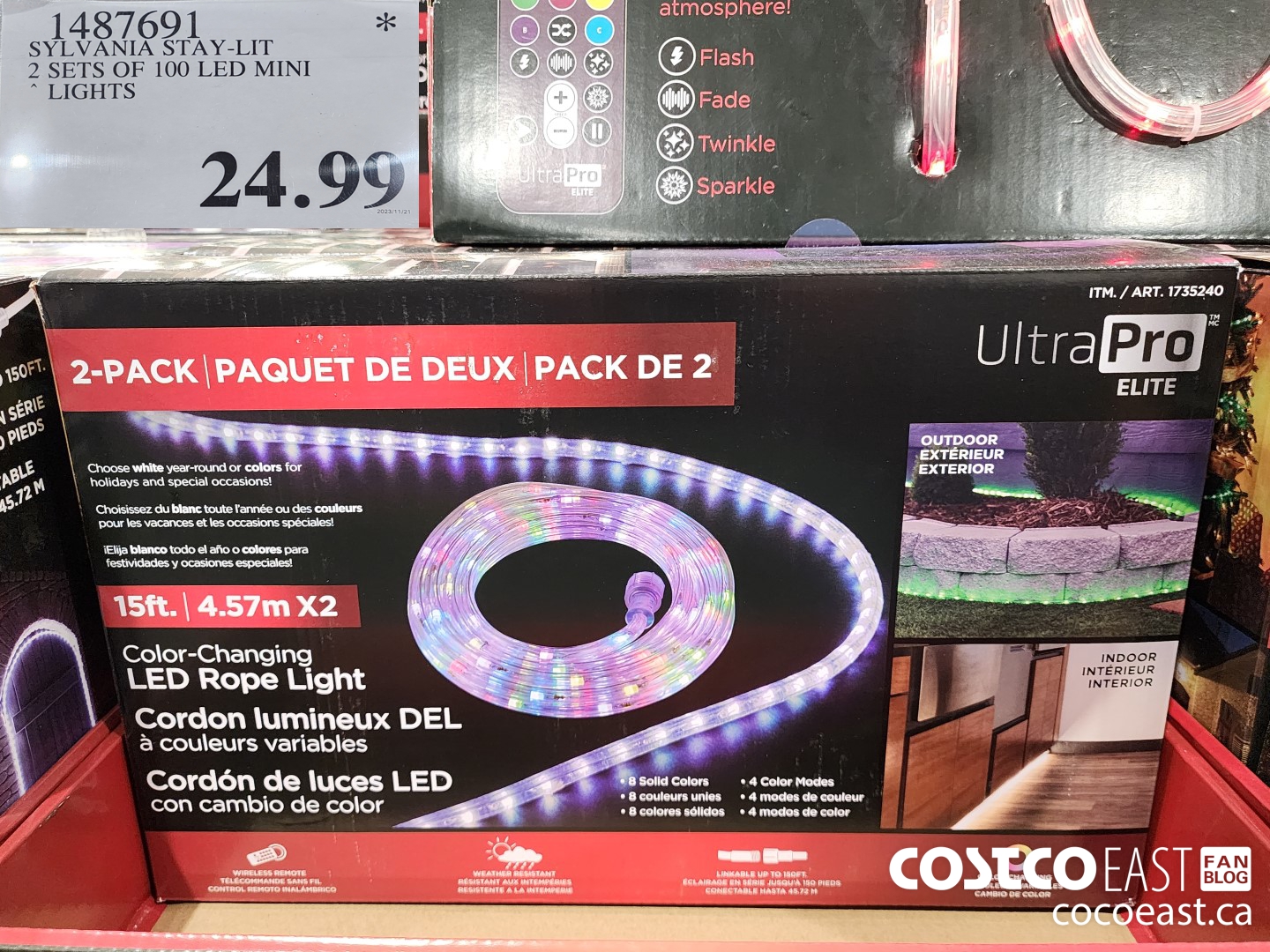 1487691 SYLVANIA STAY-LIT 2 SETS OF 100 LED MINI LIGHTS $24.99