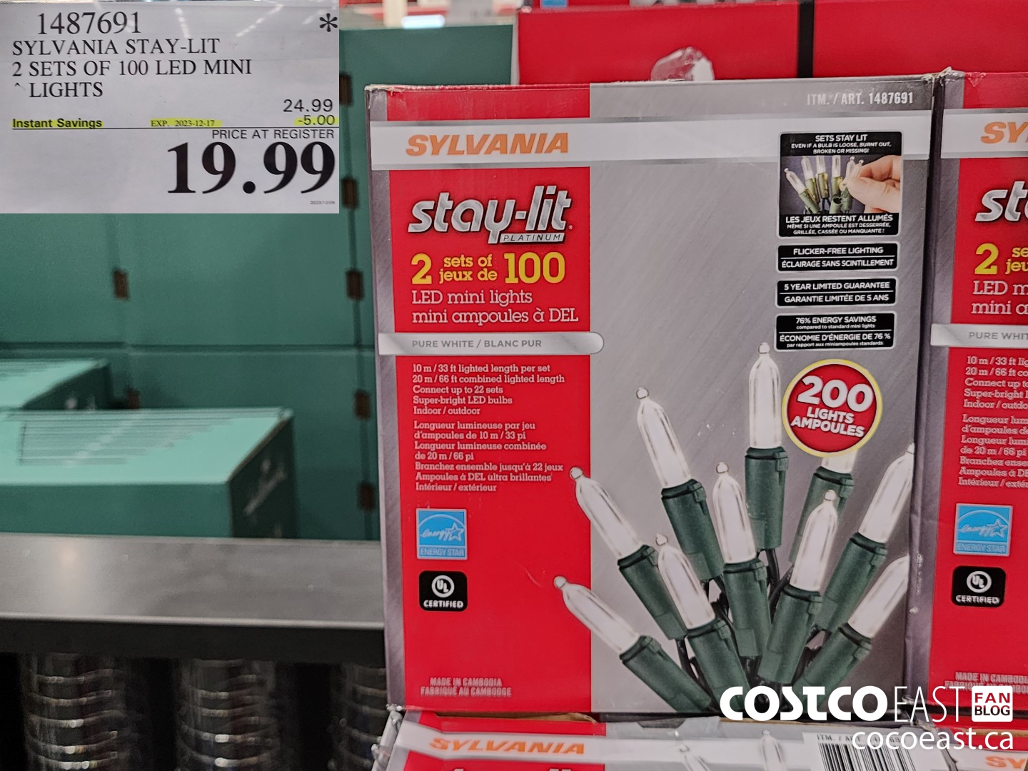 1487691 SYLVANIA STAY-LIT 2 SETS OF 100 LED MINI LIGHTS ($5.00 INSTANT SAVINGS EXPIRES ON 2023-12-17) $19.99