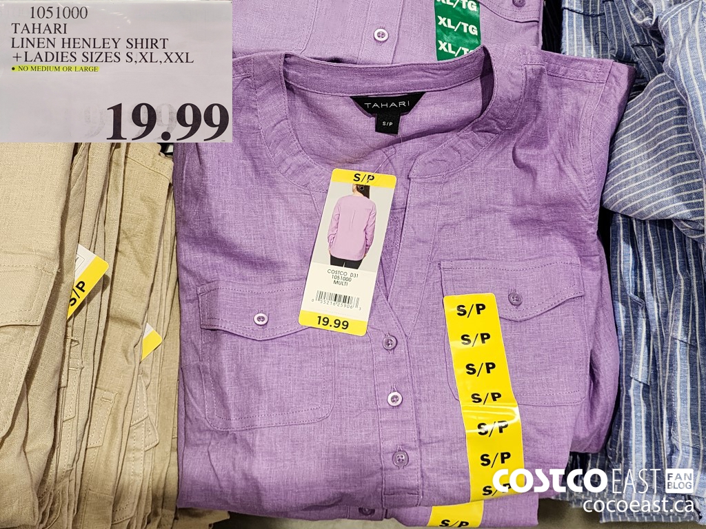 1051000 TAHARI LINEN HENLEY SHIRT + LADIES SIZES S,XL,XXL $19.99