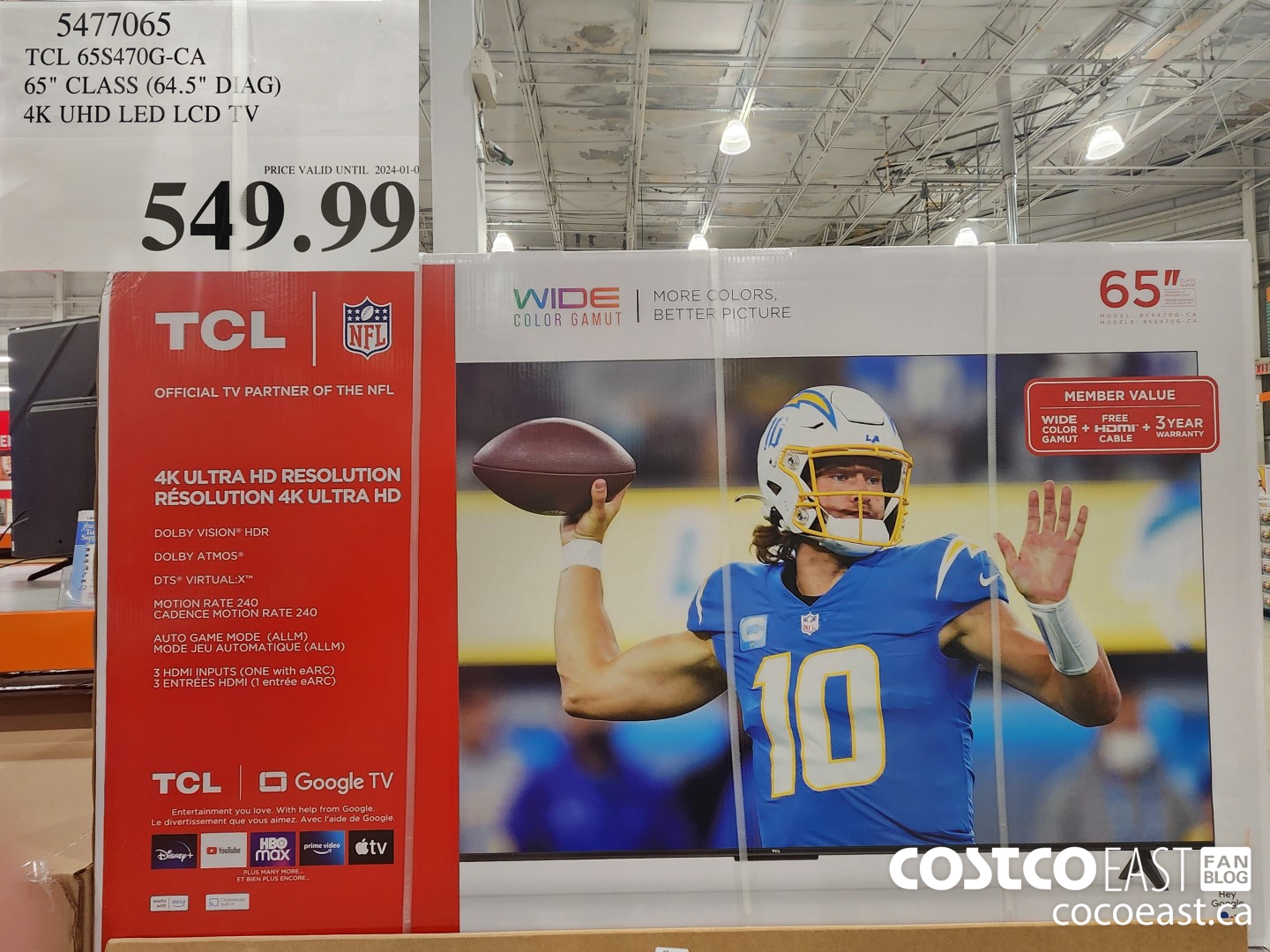 5477065 TCL 65S470G-CA 65