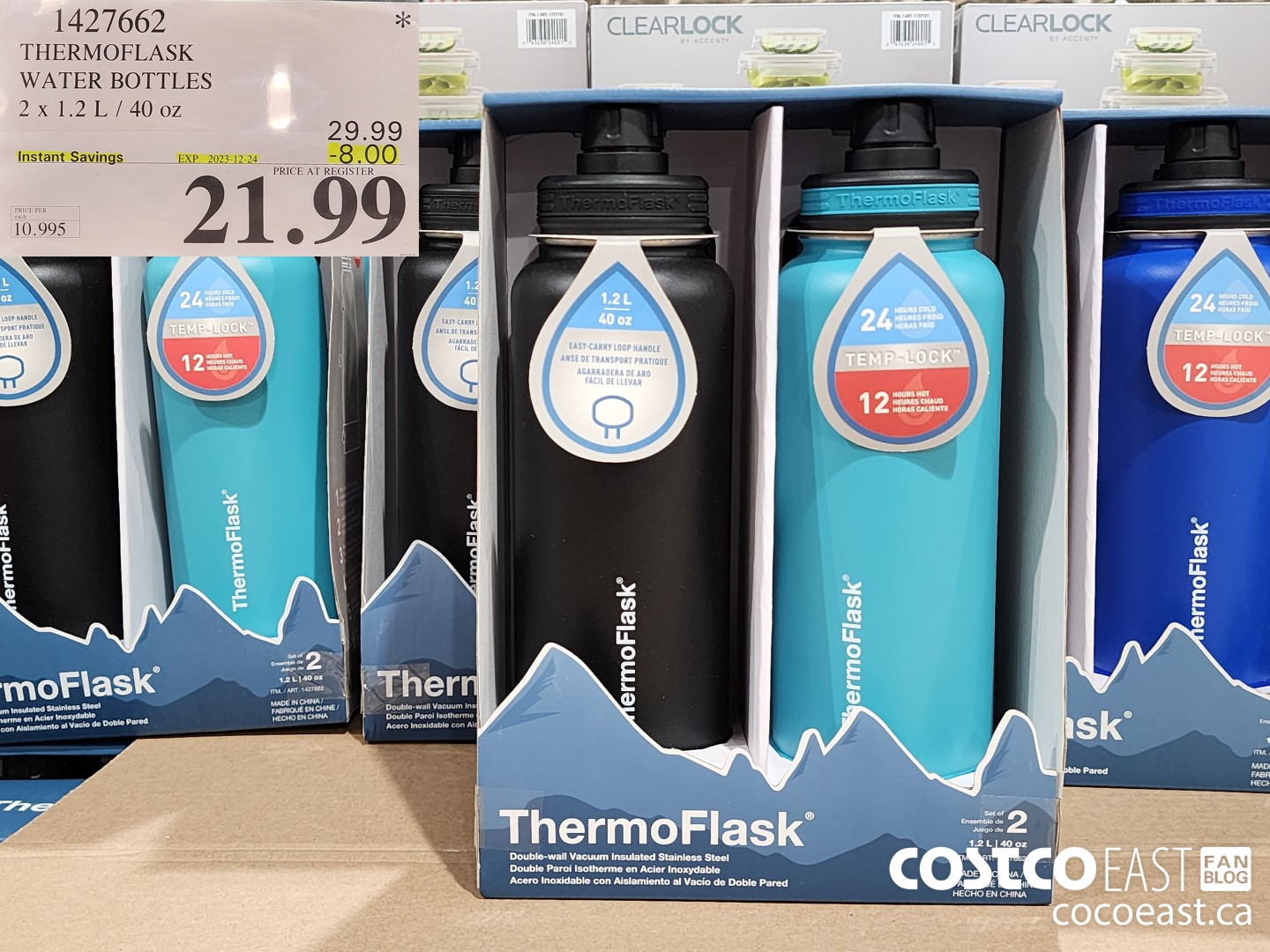 1427662 THERMOFLASK WATER BOTTLES 2 X 1.2L / 40 OZ ($8.00 INSTANT SAVINGS EXPIRES ON 2023-12-24) $21.99