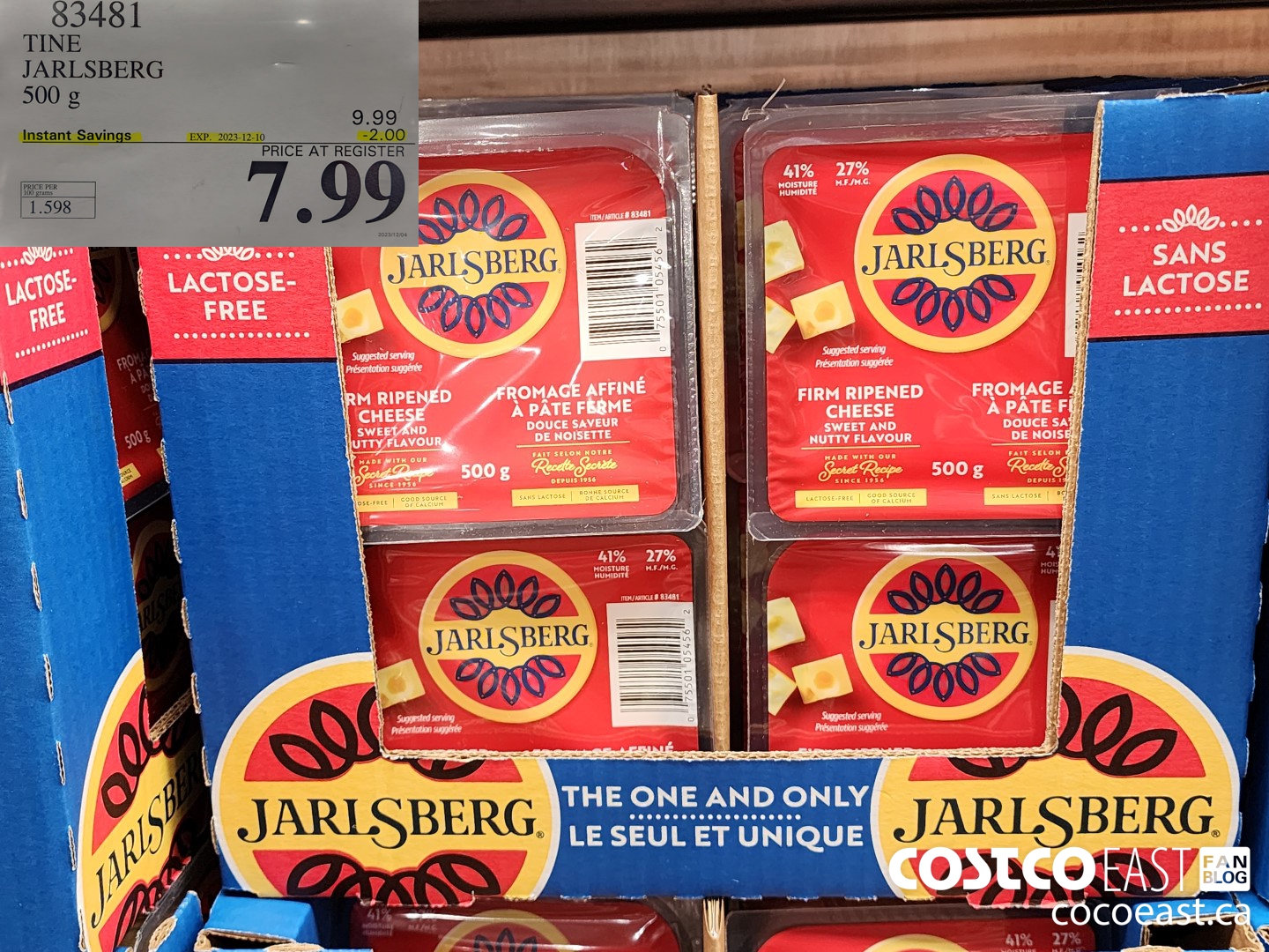 83481 TINE JARLSBERG 500G ($2.00 INSTANT SAVINGS EXPIRES ON 2023-12-10) $7.99