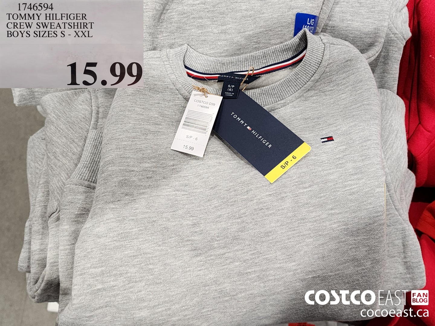 1746594 TOMMY HILFIGER CREW SWEATSHIRT BOYS SIZES S - XXL $15.99