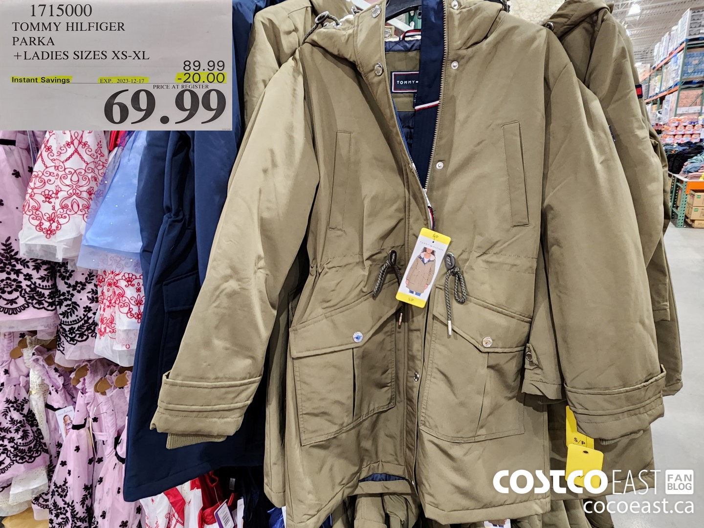 1715000 TOMMY HILFIGER PARKA +LADIES SIZES XS-XL ($20.00 INSTANT SAVINGS EXPIRES ON 2023-12-17) $69.99