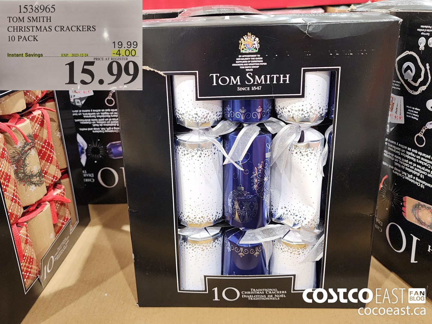 1538965 TOM SMITH CHRISTMAS CRACKERS 10 PACK ($4.00 INSTANT SAVINGS EXPIRES ON 2023-12-24) $15.99