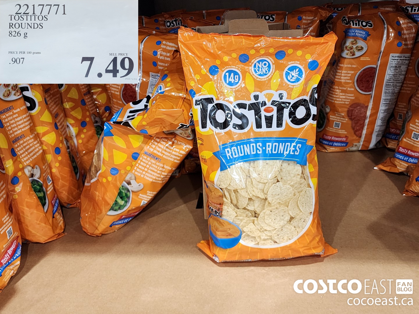 2217771 TOSTITOS ROUNDS 826 g $7.49